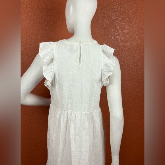 Universal Thread Cream 100% Cotton Long Sleeve Dress Size Medium - Picture 10 of 17